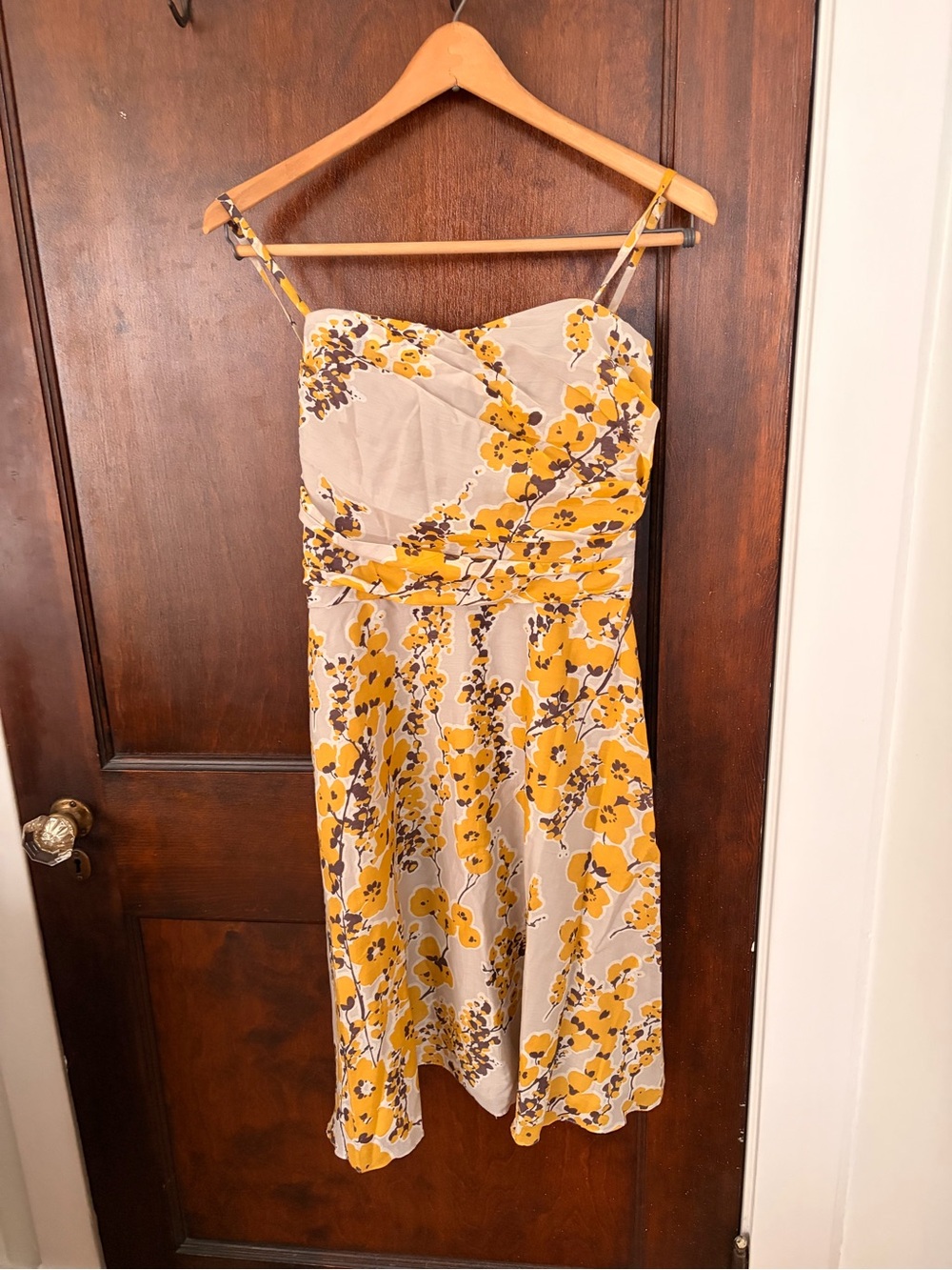 Yellow Floral Midi Dress